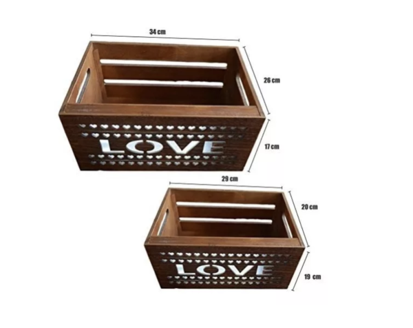 Cajas De Madera Con Luz Led, Cajas Organizadoras, Set De 2 - Image 2