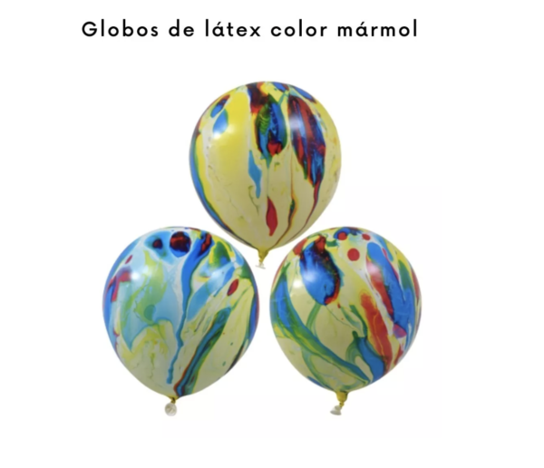 Bolsa Con 10 Globos De Latex  Marmoleados - Image 3