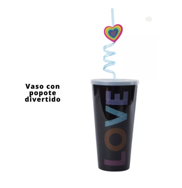 Vaso Love Con Popote