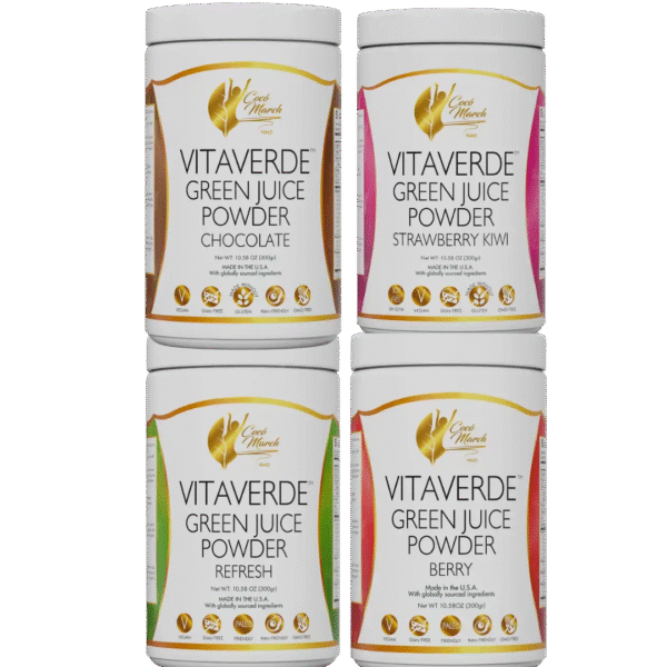Vitaverde Green Juice Chocolate, Refresh, Berry y Fresa-Kiwi