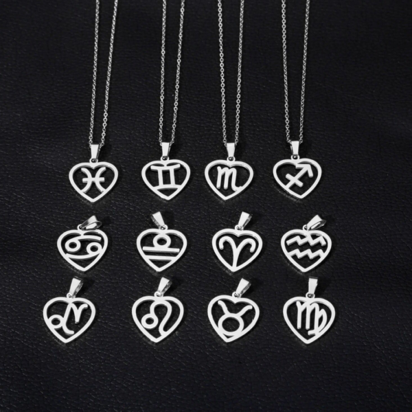 Collar Dije 12 signos del Zodiaco Dorados y Plateados - Image 4