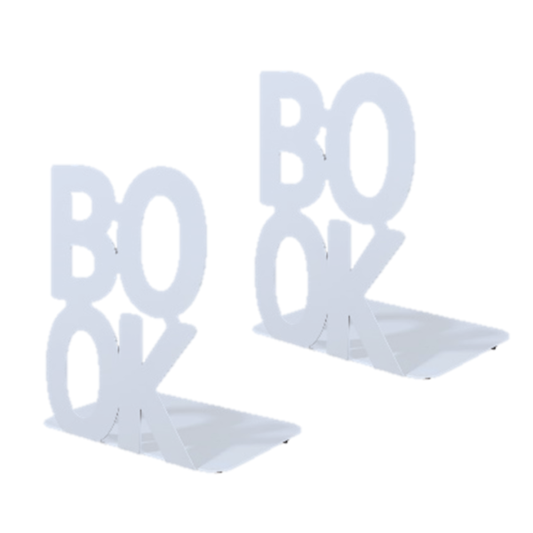Portalibros de Metal Book Blanco 2 Piezas
