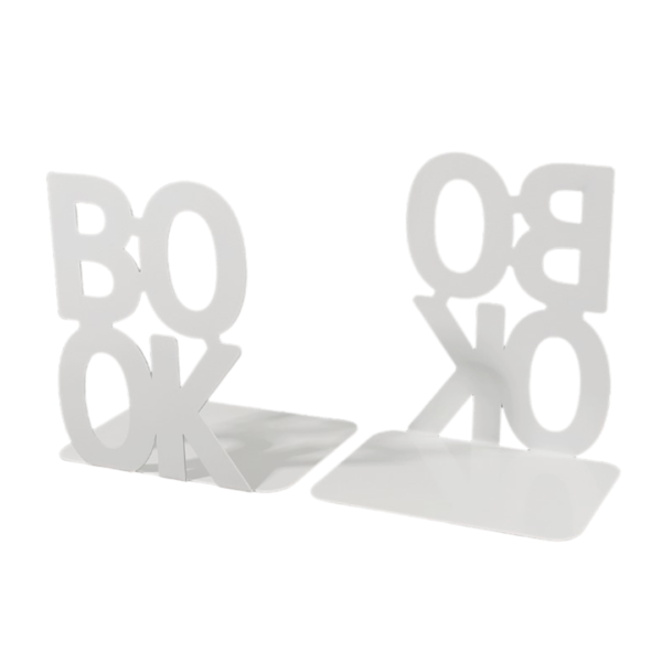 Portalibros de Metal Book Blanco 2 Piezas - Image 5