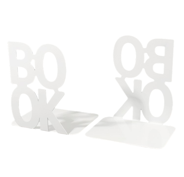 Portalibros de Metal Book Blanco 2 Piezas - Image 3